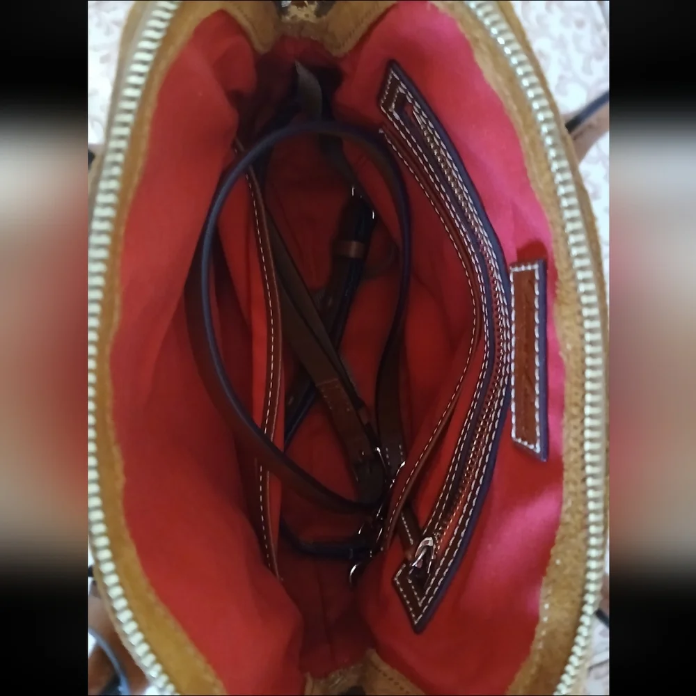 Dooney & Bourke Suede Satchel - Picture 3 of 4